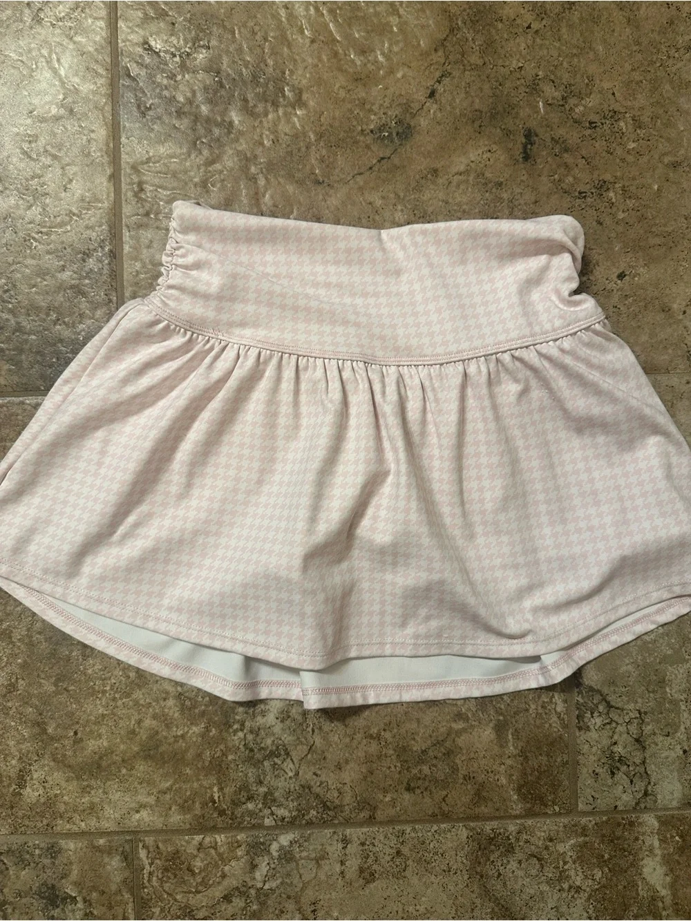 abercrombie kids light pink houndstooth skater skirt